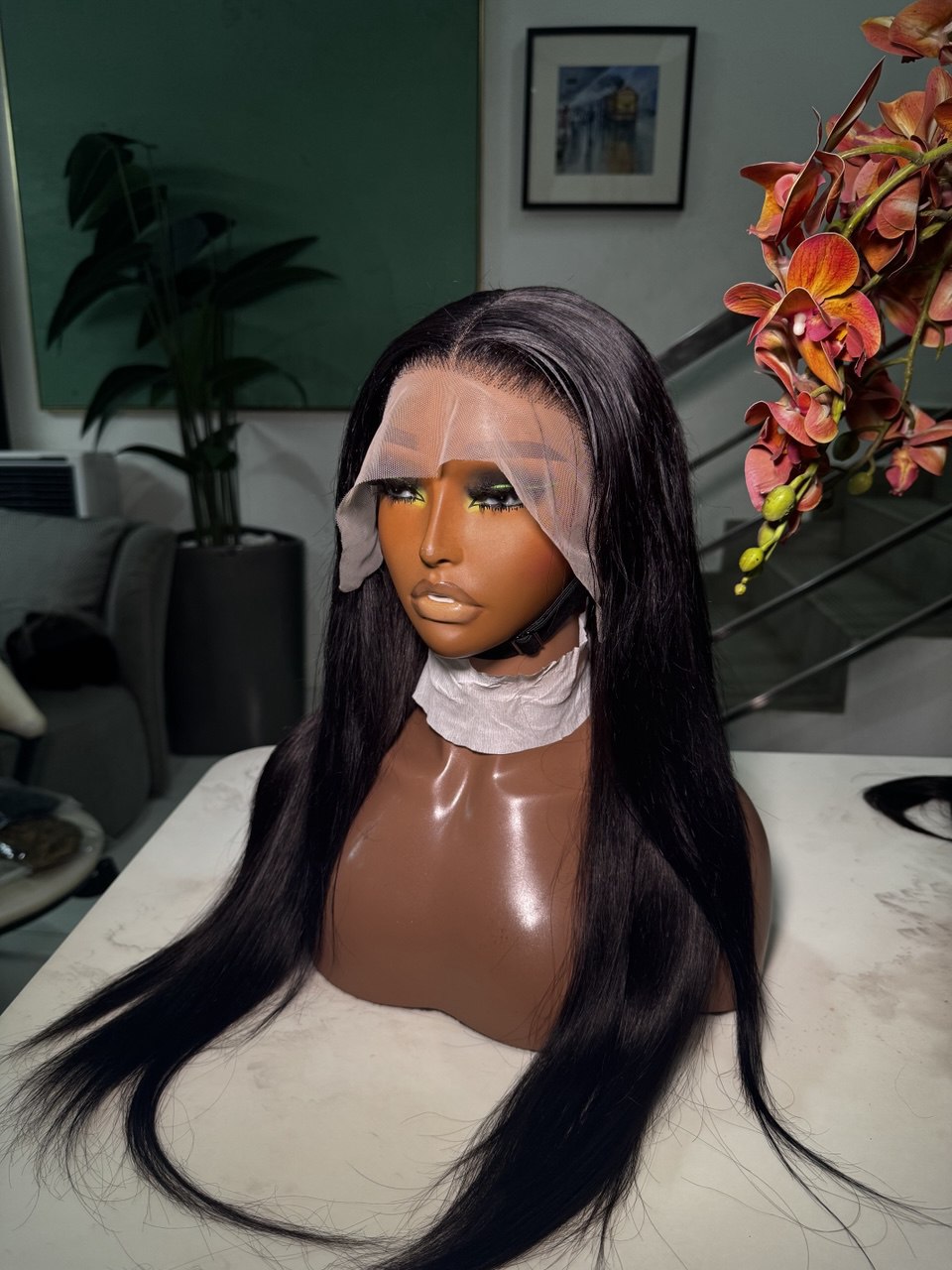 CS16- Brazillian Virgin Silky Straight Full Frontal Wig